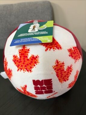 Canada Plush Soccer Ball - White with Red and Orange Mosaic